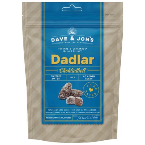Dave & Jon’s maitsestatud datlid “Chocolate balls” 125g