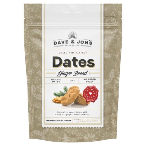 Dave & Jon’s maitsestatud datlid “GingerBread” 125g