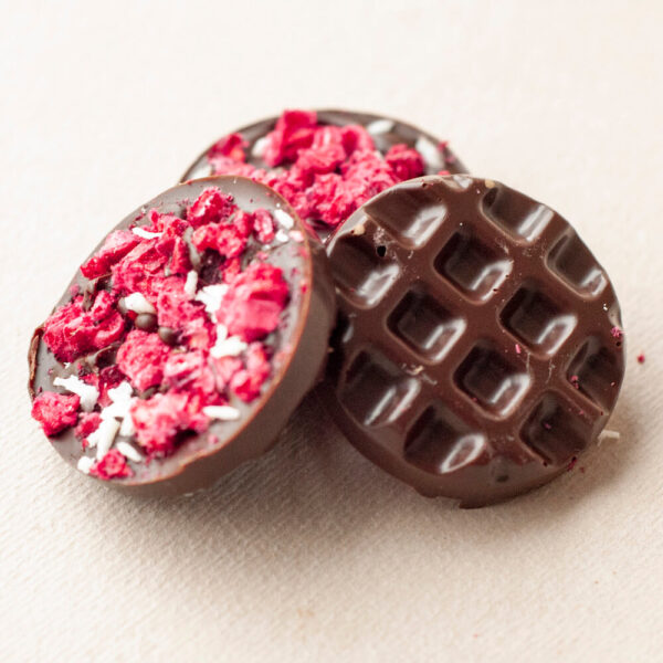 Chocelite raspberry-dark chocolate mini chocolates (vegan) Chocelite raspberry-dark chocolate mini chocolates (vegan)